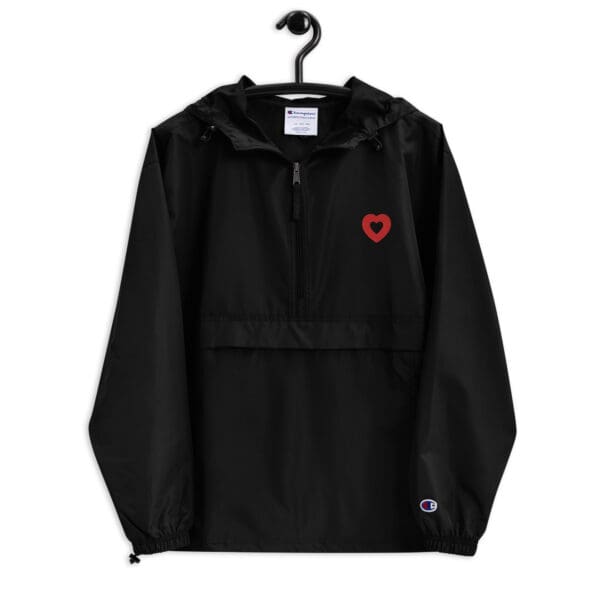 embroidered champion packable jacket black front 66f99f513b863.jpg